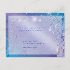 Postal De Invitación Dreamy Blue Tree Wedding RSVP