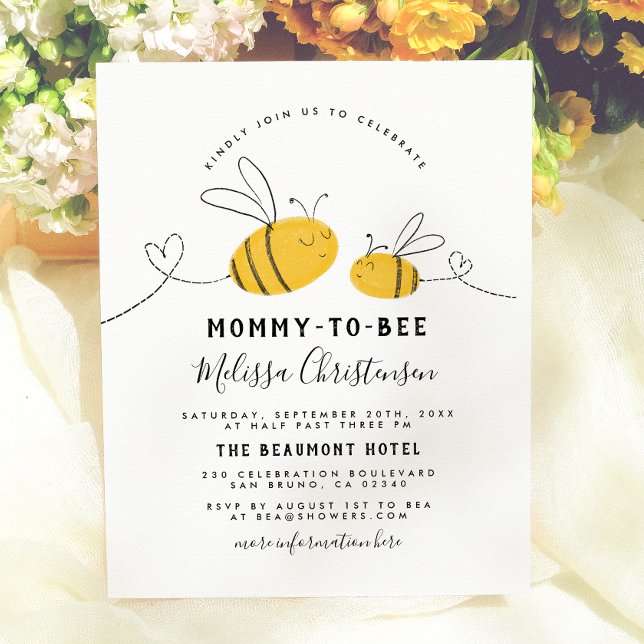 Postal De Invitación Ducha de Bebé Mommy To Bee (Subido por el creador)