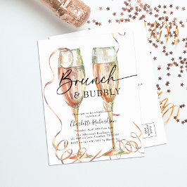 Postal De Invitación Ducha de novia Brunch & Bubbly