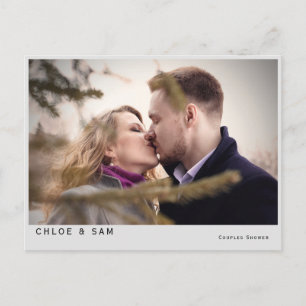 Postal De Invitación Ducha de novia con fotografía de pareja moderna 