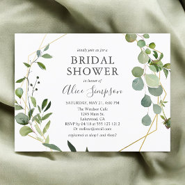 Postal De Invitación Ducha de Novia con Presupuesto de Jardín Verde