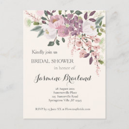 Postal De Invitación Ducha de novia de primavera rosa