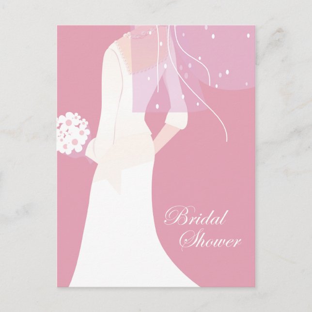 Postal De Invitación ducha de novia elegante (Anverso)