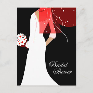 Postal De Invitación ducha de novia elegante
