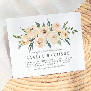 Postal De Invitación Ducha de Novia Floral Acuarela de Primavera
