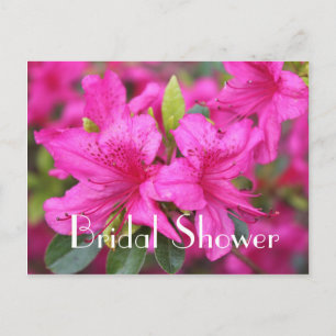 Postal De Invitación Ducha de novia, flores de azalea rosa