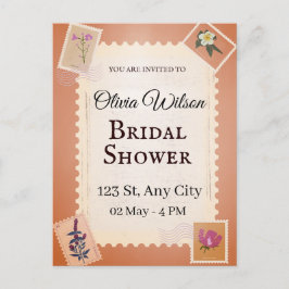 Postal De Invitación Ducha de novia Groovy