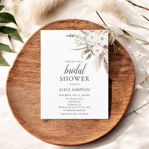 Postal De Invitación Ducha nupcial de hierba verde de Boho Pampa