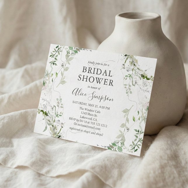 Postal De Invitación Ducha nupcial de vegetación de sabores presupuesta (Subido por el creador)