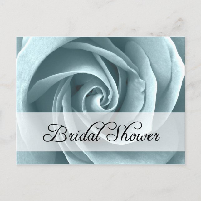 Postal De Invitación Ducha nupcial : Rosa azul: (Anverso)