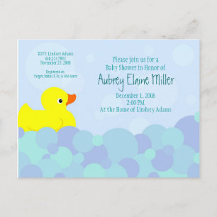 Postal De Invitación Ducky Bubble Bath