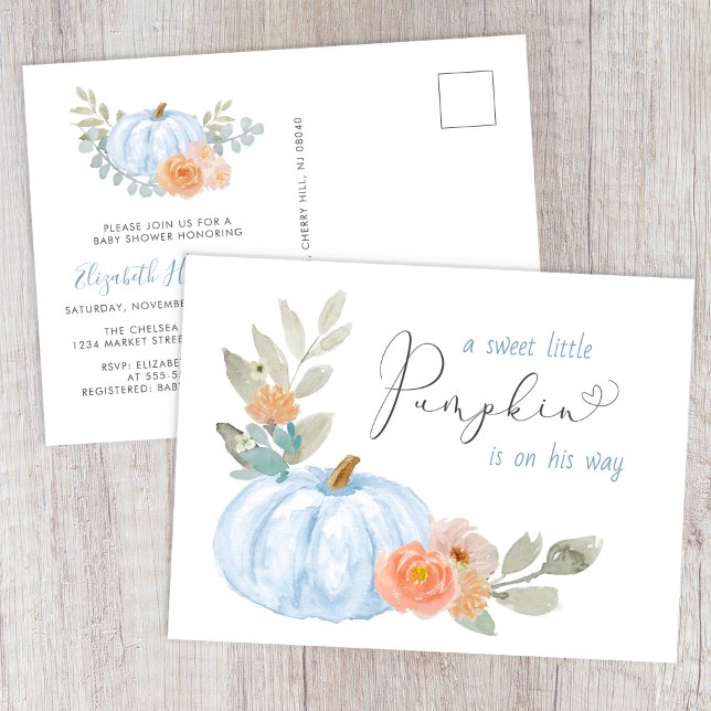 Postal De Invitación Dulce Calabaza Bebé Ducha (Subido por el creador)