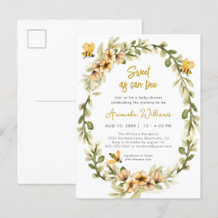 Postal De Invitación Dulce como puede ser la coloración de agua Baby Sh