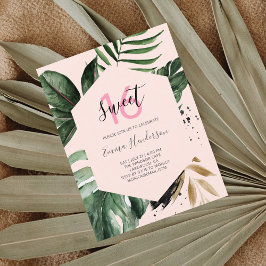 Postal De Invitación Dulce veraniego tropical de cumpleaños 16