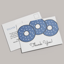 Postal De Invitación Dulces Donuts Azules Baby Shower Sprinkle Gracias