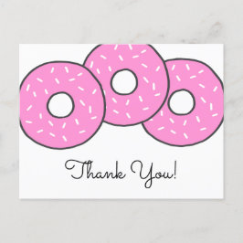 Postal De Invitación Dulces Donuts rosados Baby Shower Sprinkle Gracias