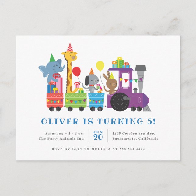 Postal De Invitación Dulces Fiestas animan fiesta de cumpleaños de niño (Anverso)