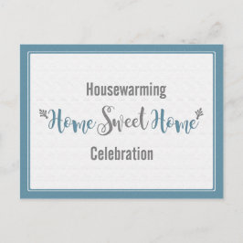 Postal De Invitación Dusk Blue Gray Hogar Dulce Hogar Calentador Fiesta