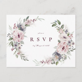 Postal De Invitación Duste boho rosa floral boda rústica RSVP