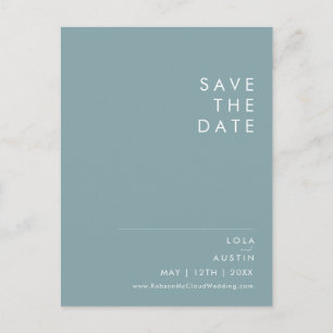 Postal De Invitación Dusty Boho    Aviso de Salvación Azul y Verde