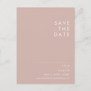 Postal De Invitación Dusty Boho   Rosa y Morado Salva la Fecha