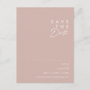 Postal De Invitación Dusty Boho   Rosa y Morado Save The Date