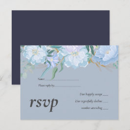 Postal De Invitación DUSTY presupuesto Foliage AZUL Boda RSVP