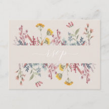 Dusty Wildflower Watercolor Comida Elección RSVP