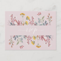 Dusty Wildflower Watercolor Comida Elección RSVP I