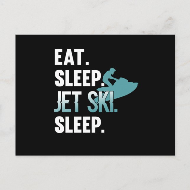 Postal De Invitación Eat Sleep Jet Ski Skip Water Sports (Anverso)