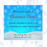 Postal De Invitación Editable Winter Wonderland Snowy Navidades<br><div class="desc">Esta invitación editable muestra un día nevado con un fondo azul brillante. El texto de la parte delantera es editable, así que siga adelante y cambie los detalles, así como el tamaño del tipo de letra, el color y el estilo. ¡Ideal para fiestas de Navidades privados o de oficina o...</div>