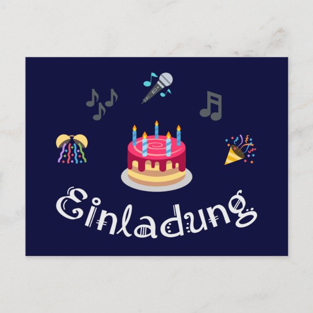 Postal De Invitación Einladung zum Geburtstag (Anverso)