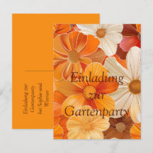 Einladung zur Gartenparty Retro 1970er Stil