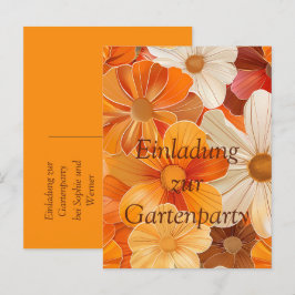 Postal De Invitación Einladung zur Gartenparty Retro 1970er Stil