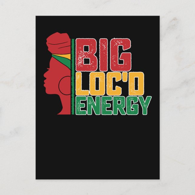 Postal De Invitación El 11 de junio Big Loc'd Energy Black Freedom (Anverso)