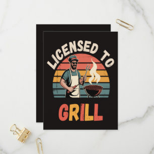 Postal De Invitación El amo de la parrilla papá