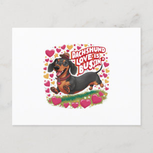 Postal De Invitación El amor de Dachshund es asunto de negocios