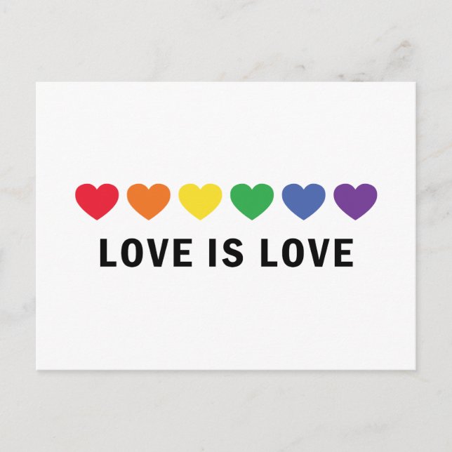 Postal De Invitación "El amor es amor" Orgullo LGBTQ (Anverso)