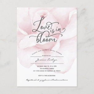 Postal De Invitación El amor está en flor, simple ducha de novia modern