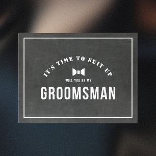 Postal De Invitación El Cartel Rústico Serás Mi Groomsman