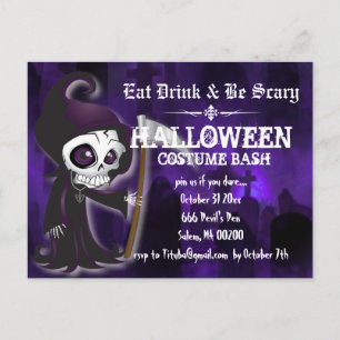 Postal De Invitación El fiesta severo de Lil Halloween invita a la