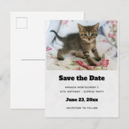 Postal De Invitación El gatito de la taberna, que parece sorprendido, s