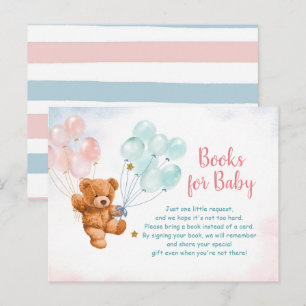 Postal De Invitación El género del oso revela libros de animales para e