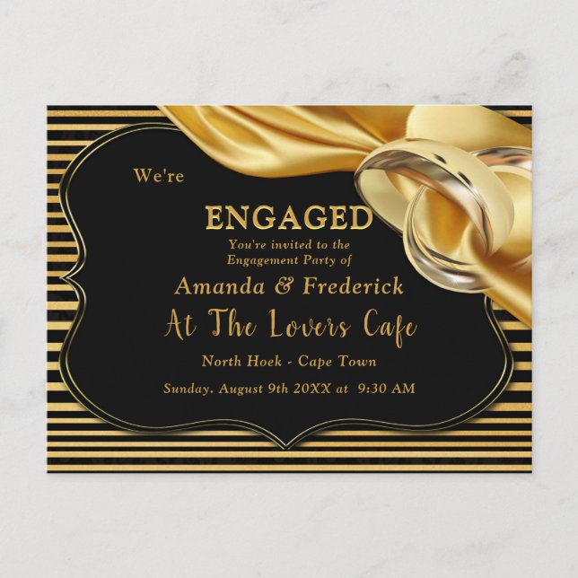 Postal De Invitación El gran compromiso de Gatsby (Anverso)