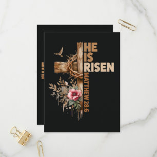 Postal De Invitación Él ha resucitado Jesús Cristiano Religioso Pascua