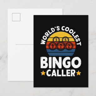 Postal De Invitación El llamador de bingo más genial del mundo