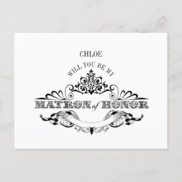 Postal De Invitación El marco vintage es mi carta de honor