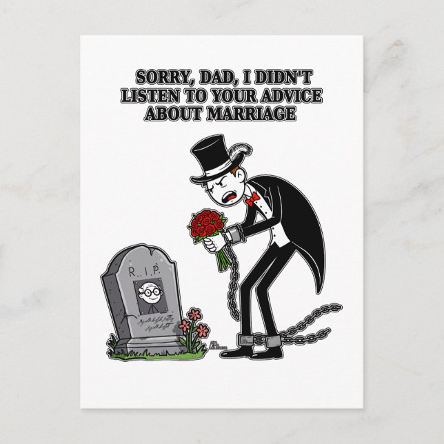 Postal De Invitación el matrimonio es ser estúpido juntos (Anverso)