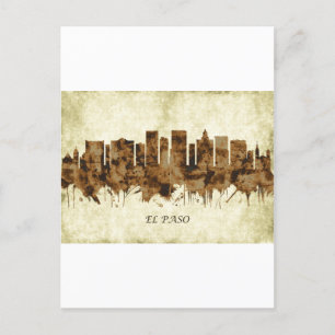 Postal De Invitación El Paso, el paisaje urbano de Texas