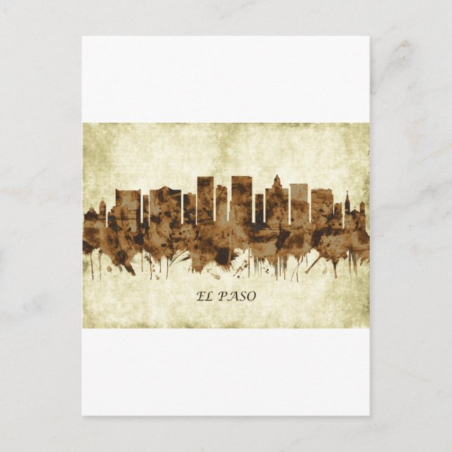 Postal De Invitación El Paso Texas Cityscape (Anverso)